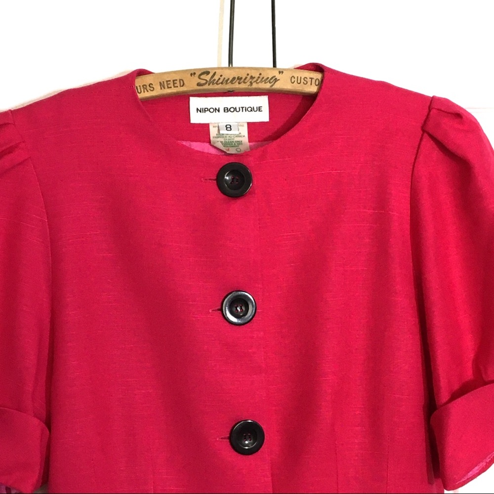 Vintage NIPON BOUTIQUE Short Sleeve Dress linen - Picture 3 of 16